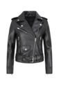 Chaqueta Mujer Cuero PU Suave Motocicleta AM01 Negro de UrbenMood