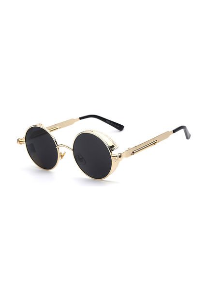 Gafas De Sol Goticas Vintage UV385 Negro Dorado