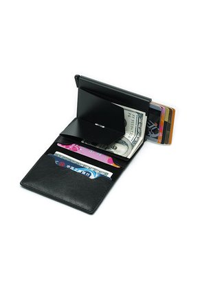 Billetera Ecocuero Aluminio Hombre Bloqueo RFID 6059L Azul
