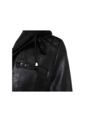 Chaqueta Mujer Cuero PU Gruesa Capota Motocicleta 2287 Negro de UrbenMood