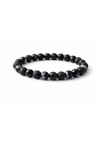 Manilla Pulsera Hombre Sardonix Piedra Lava Volcanica 8mm UrbenMood