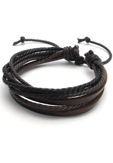 Manilla Hombre Cuero Cuerda Marron