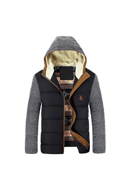 Chaqueta Abrigo Invierno Calida Hombre Gruesa Algodon SA830 Negro