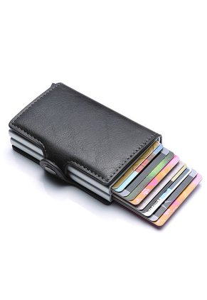 Billetera Tarjetero UBMD Aluminio Bloqueo RFID Hombres 9768 Negro