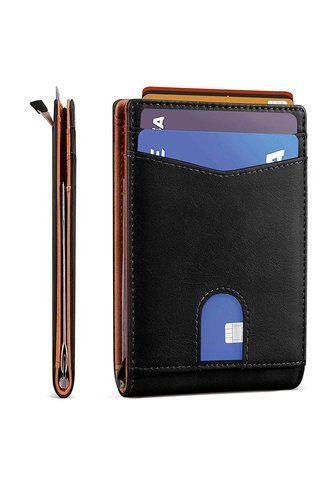 Billetera Delgada Cuero Hombre Correa Elastica RFID 102A Negro UrbenMood