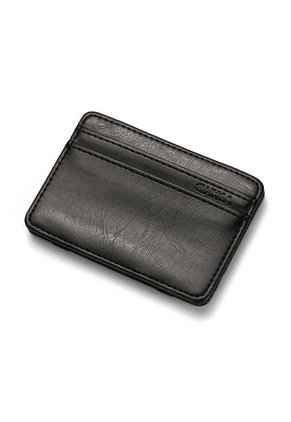 Billetera Tarjetero Delgado Ecocuero Hombres Clip 102 Negro