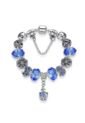 Pulsera Dije Corazon Mujer Cuentas Cristal Murano 3788 Azul de UrbenMood