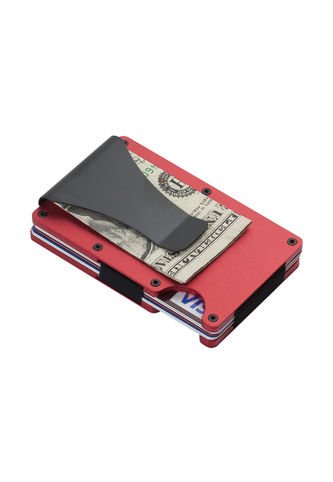 Billetera Tarjetero Hombre Aluminio Bloqueo RFID 0221 Rojo UrbenMood