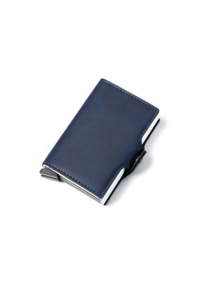 Billetera Tarjetero UBMD Aluminio Bloqueo RFID Hombres 9768 Azul Opaco
