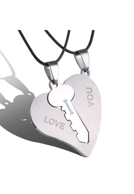 Dije Parejas Corazon Llave - Color Plata