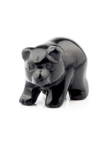 Figura Decorativa Tallada UBMD Oso Obsidiana BE002