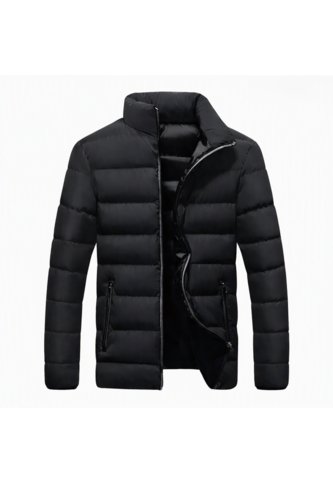 Chaqueta Casual Hombre Acolchada EDA104 Negro Gris UrbenMood
