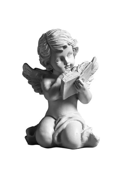 Figura Decorativa Angel Lectura Blanco SB1203-
