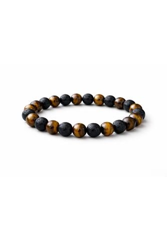 Manilla Pulsera Hombre Ojo Tigre Piedra Lava 8mm UrbenMood