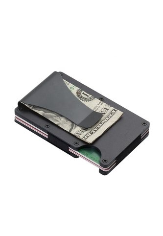 Billetera Tarjetero Hombre Aluminio Bloqueo RFID 0221 Negro UrbenMood