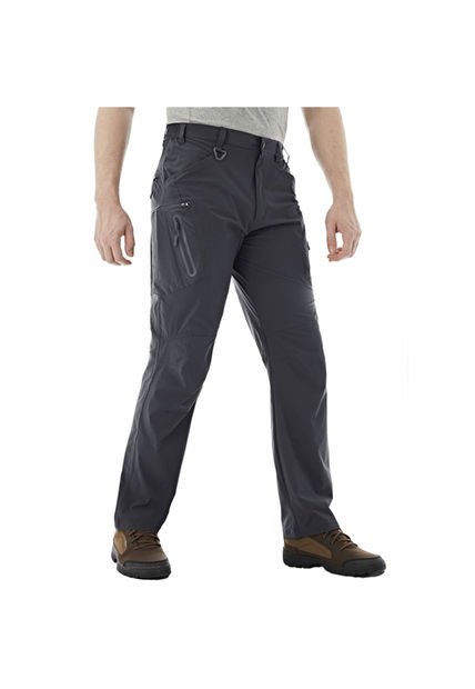 Pantalon Antiarrugas Transpirable Senderismo Hombre 609 Gris Oscuro