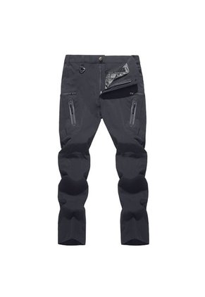Pantalon Antiarrugas Transpirable Senderismo Hombre 609 Gris Oscuro