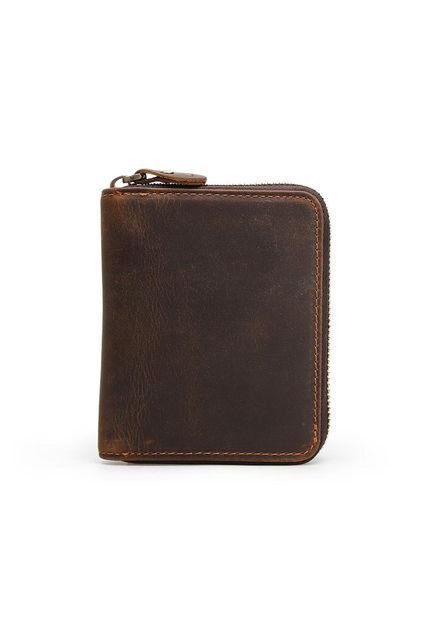 Billetera Monedero Hombre Cuero Bloqueo RFID Cremallera 4208