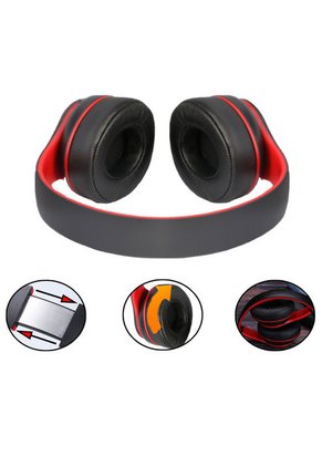 Audifonos Bluetooth Estereo Cancelacion Ruido Over Ear BH10 Negro Rojo