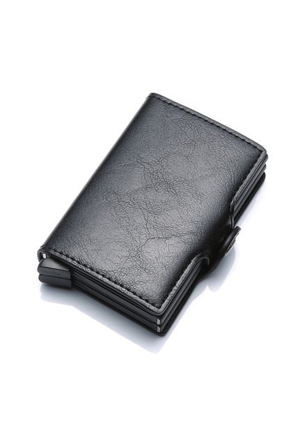 Billetera Tarjetero UBMD Aluminio Bloqueo RFID Hombres 9768 Negro