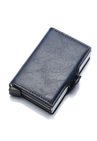 Billetera Tarjetero UBMD Aluminio Bloqueo RFID Hombres 9768 Azul Zafiro UrbenMood