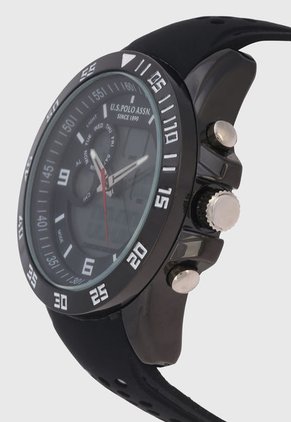 Reloj Negro-Plateado Us Polo Assn