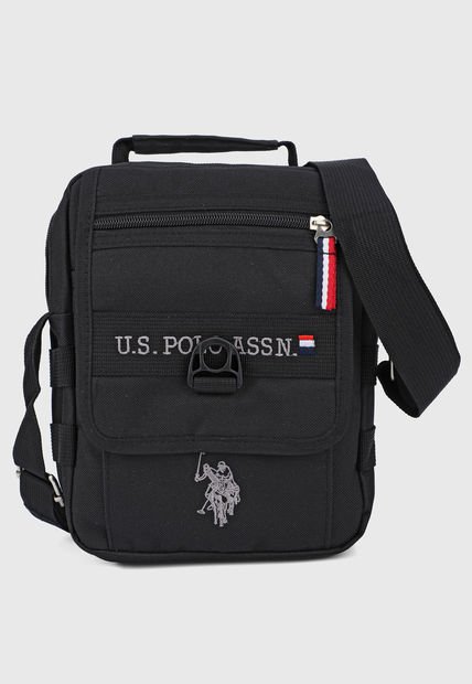 Bolso Manos Libres Negro-Gris Us Polo Assn