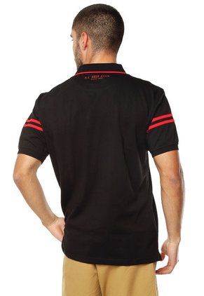 Camiseta Polo Negra-Rojo US Polo Assn