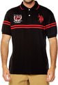 Camiseta Polo Negra-Rojo US Polo Assn de US Polo Assn