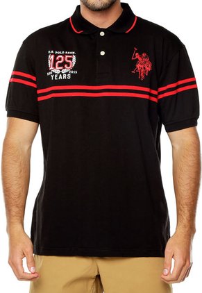 Camiseta Polo Negra-Rojo US Polo Assn