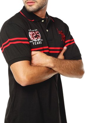 Camiseta Polo Negra-Rojo US Polo Assn
