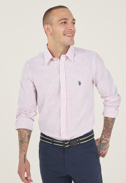 Camisa Blanco-Rojo Us Polo Assn