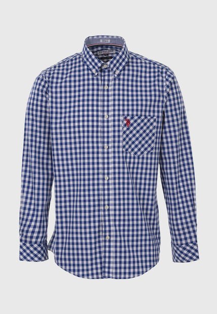 Camisa Azul Royal-Blanco US POLO ASSN