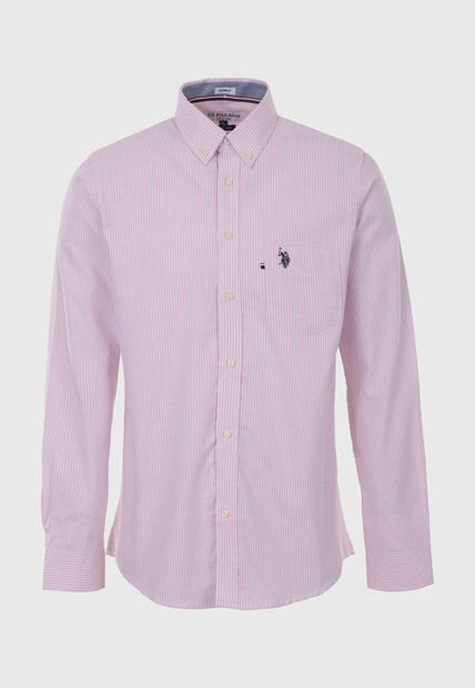 Camisa Rosa-Blanco US POLO ASSN