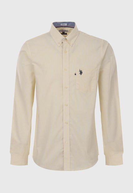 Camisa Amarillo-Blanco US POLO ASSN
