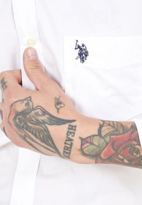 Camisa Blanco-Azul Navy Us Polo Assn