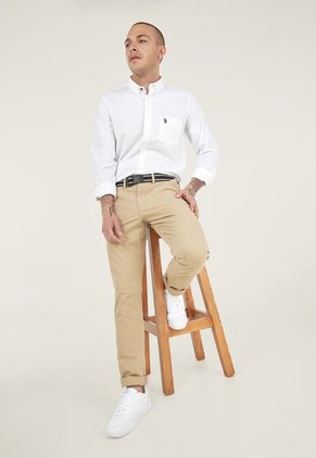 Camisa Blanco-Azul Navy Us Polo Assn