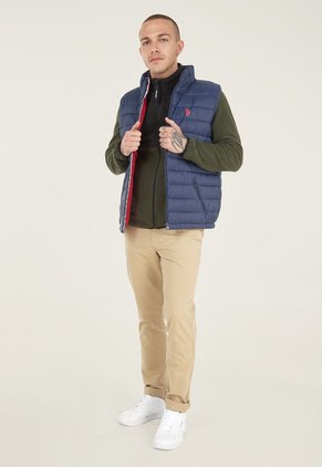 Chaleco Acolchado Azul Navy-Rojo Us Polo Assn