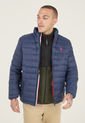 Chaqueta Acolchada Azul Navy-Rojo Us Polo Assn de US Polo Assn