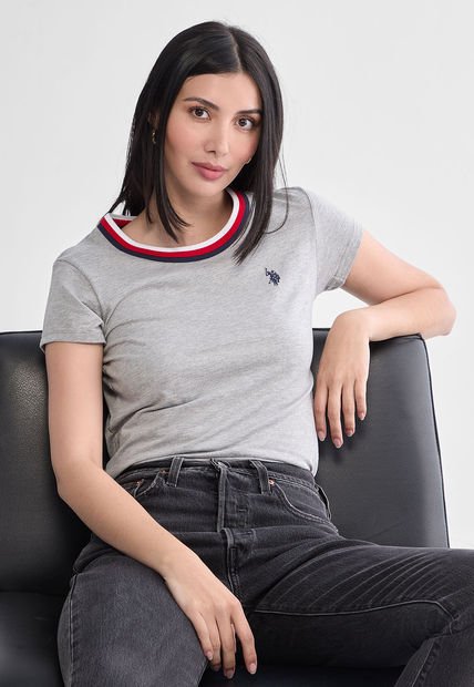 Camiseta Gris-Navy-Rojo US POLO ASSN