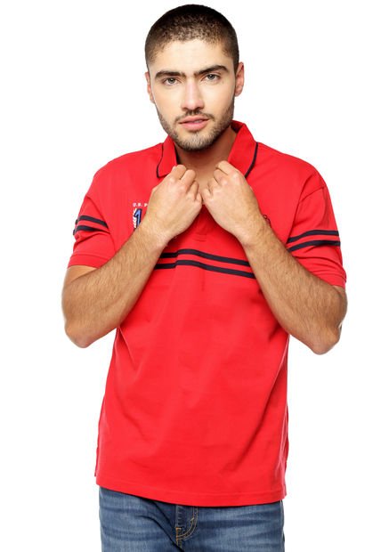 Camiseta Polo Rojo-Negro US Polo Assn