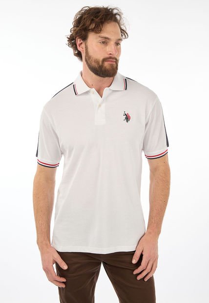 Camiseta Polo Blanco-Azul Navy-Rojo US POLO ASSN