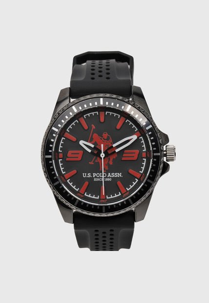 Reloj Negro-Rojo Us Polo Assn