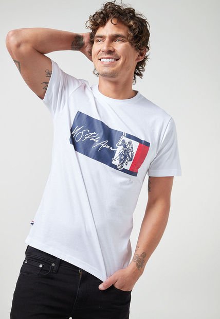 Camiseta Blanco-Azul Navy-Rojo Us Polo Assn