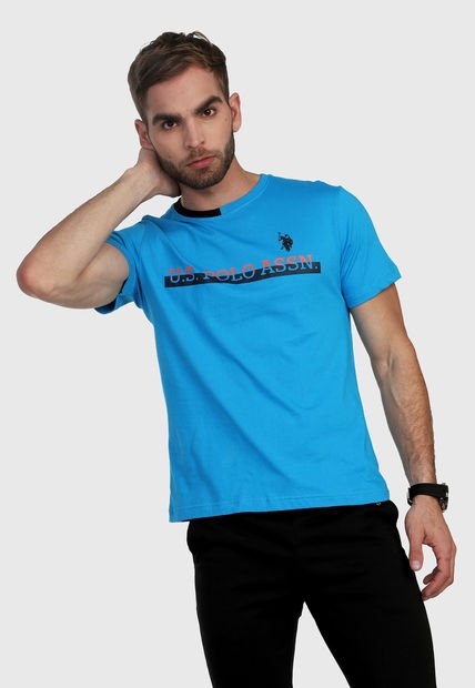 Camiseta Azul Turquesa-Rojo Us Polo Assn