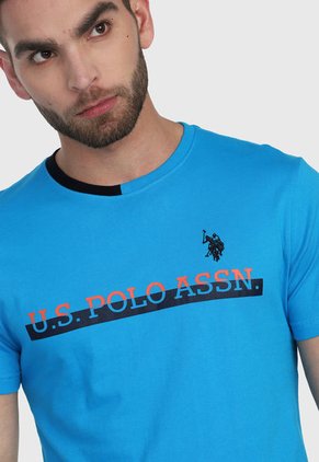 Camiseta Azul Turquesa-Rojo Us Polo Assn