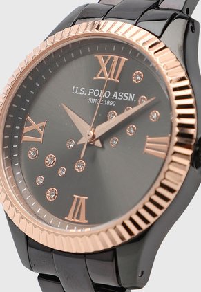 Reloj Negro-Oro Rosa Us Polo Assn
