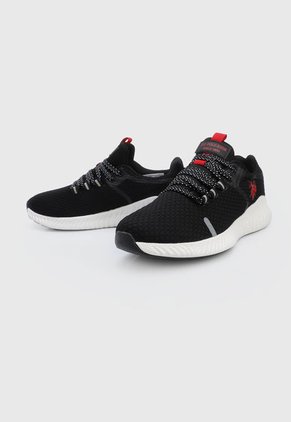 Tenis Lifestyle Negro-Blanco-Rojo Us Polo Assn
