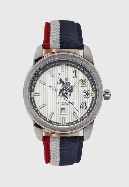 Reloj Plateado-Azul-Rojo US POLO ASSN