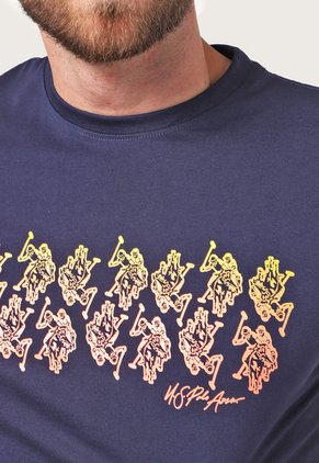 Camiseta Azul Navy-Amarillo-Naranja Us Polo Assn
